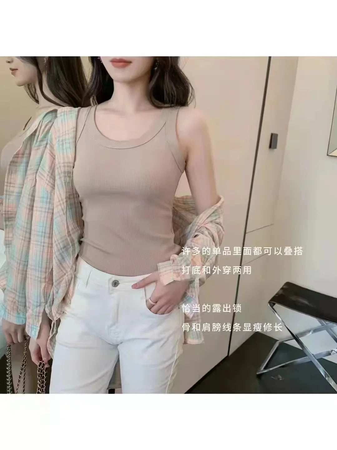 DressBetty - 2024 Summer Sexy Sleeveless Basic Tank Top