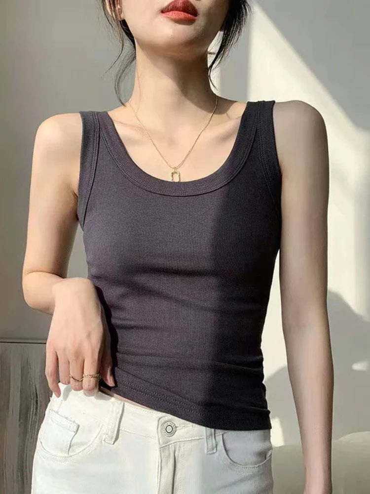 DressBetty - 2024 Summer Sexy Sleeveless Basic Tank Top