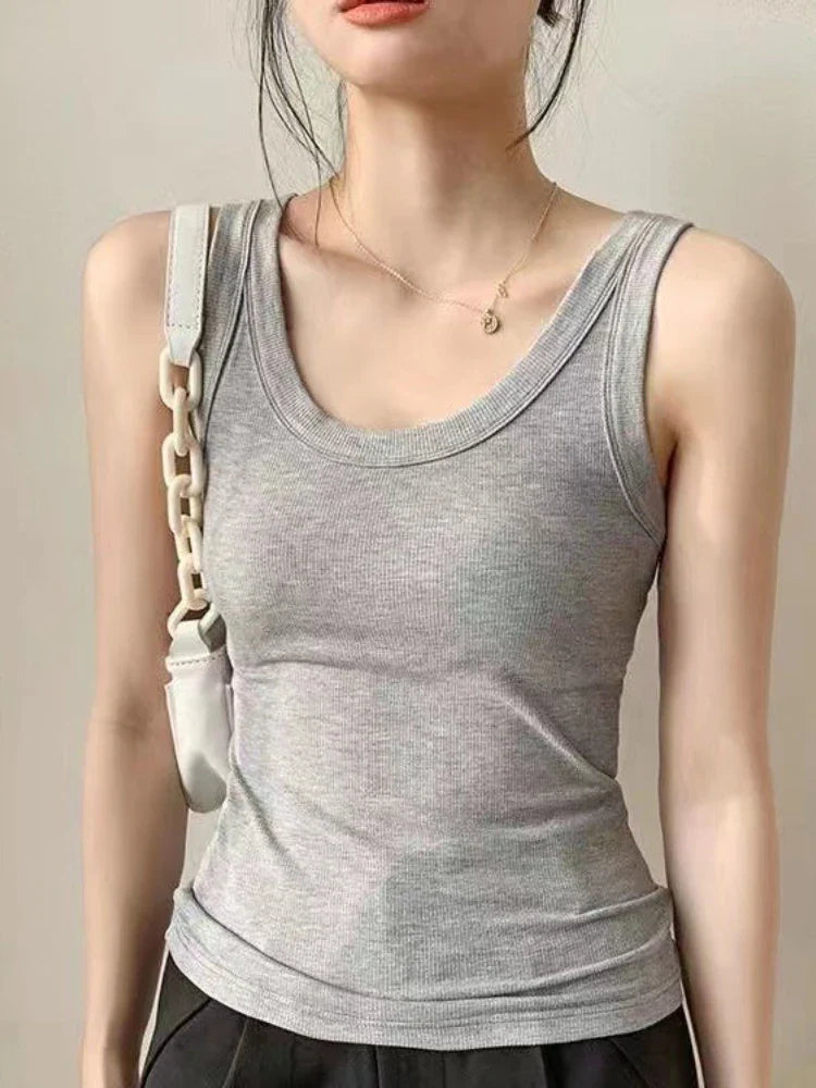 DressBetty - 2024 Summer Sexy Sleeveless Basic Tank Top