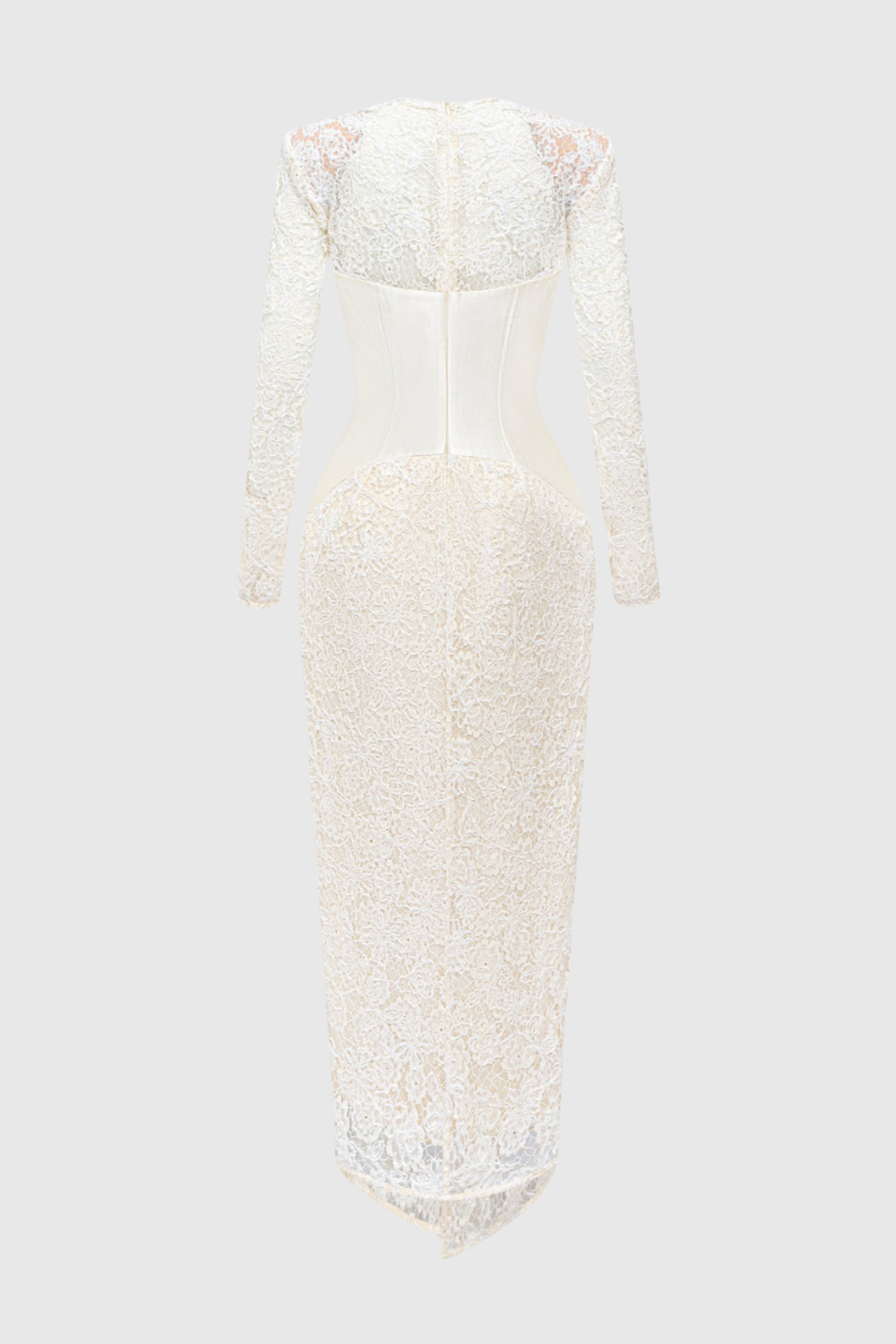 Thadda Lace Corset Belted Midi Dress