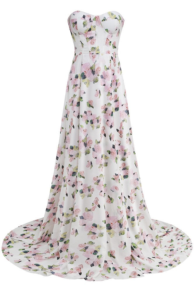 Trinity Printed Strapless Maxi Dress