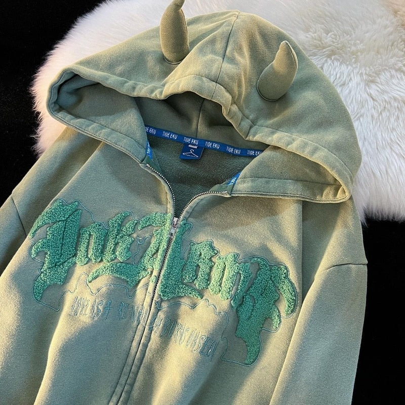 DressBetty - Vintage Angel Embroidery Ears Hoodie