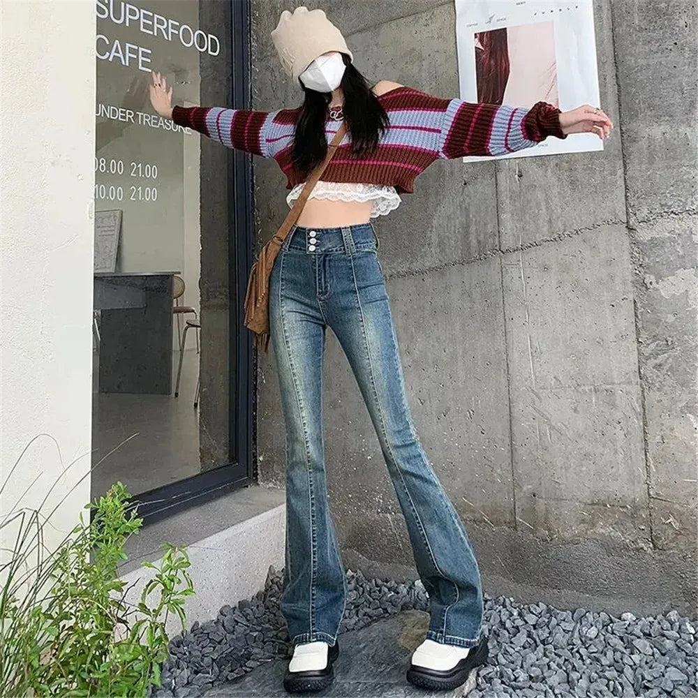 DressBetty - 2024 Streetwear Fashion Harajuku Casual Stretch Trousers Denim Pants