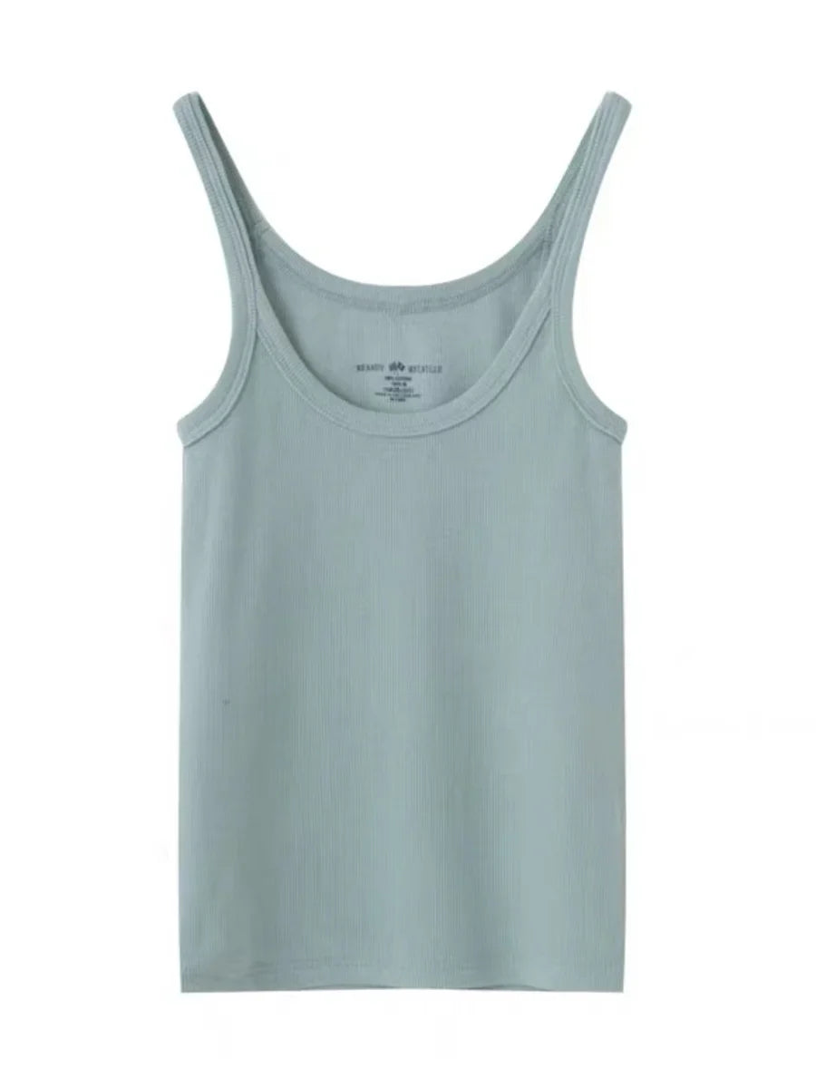 DressBetty - 2024 Black Sexy Sleeveless Cotton Vest for Women