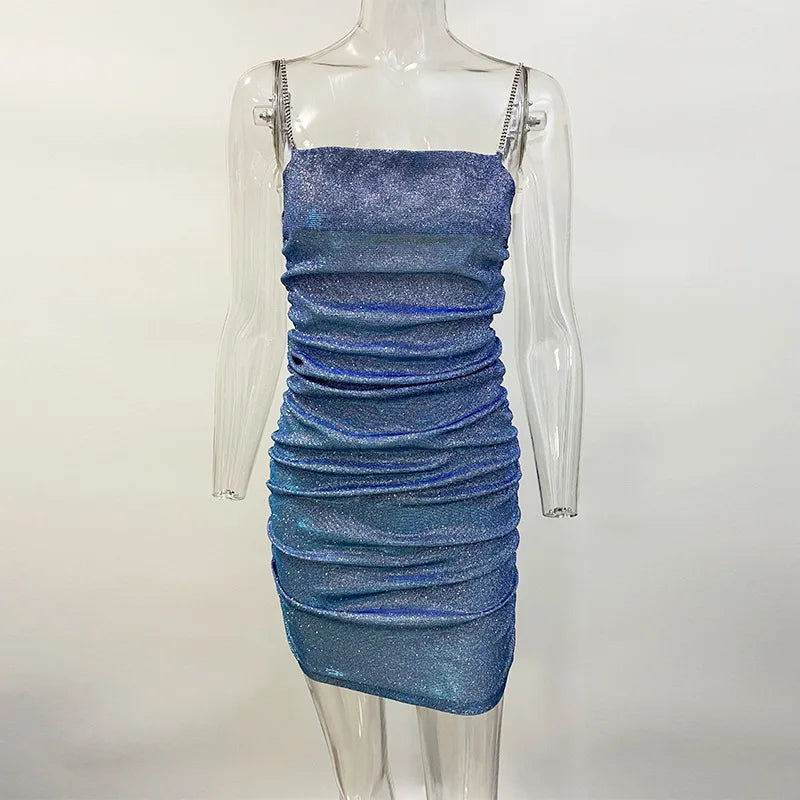 DressBetty - 2024 Elegant Diamond Glitter Sparkle Spaghetti Strap Bodycon Dress