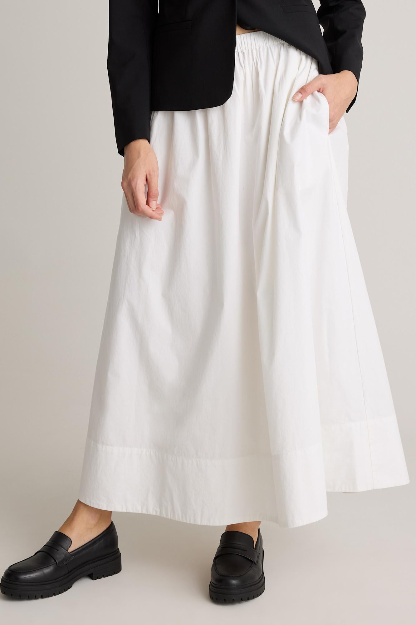 Gingham Shirt & White Midi Skirt Set(Free Belt)