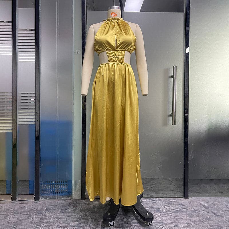 DressBetty - Wefads Metallic Color Long Dress