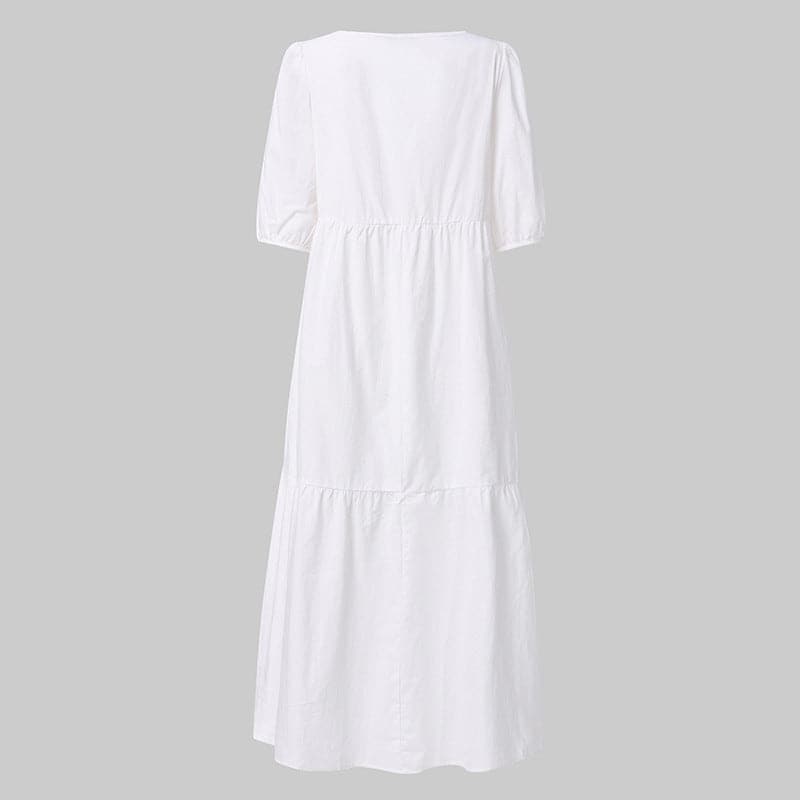 DressBetty - White women Sundresses Puff Sleeve female Dress