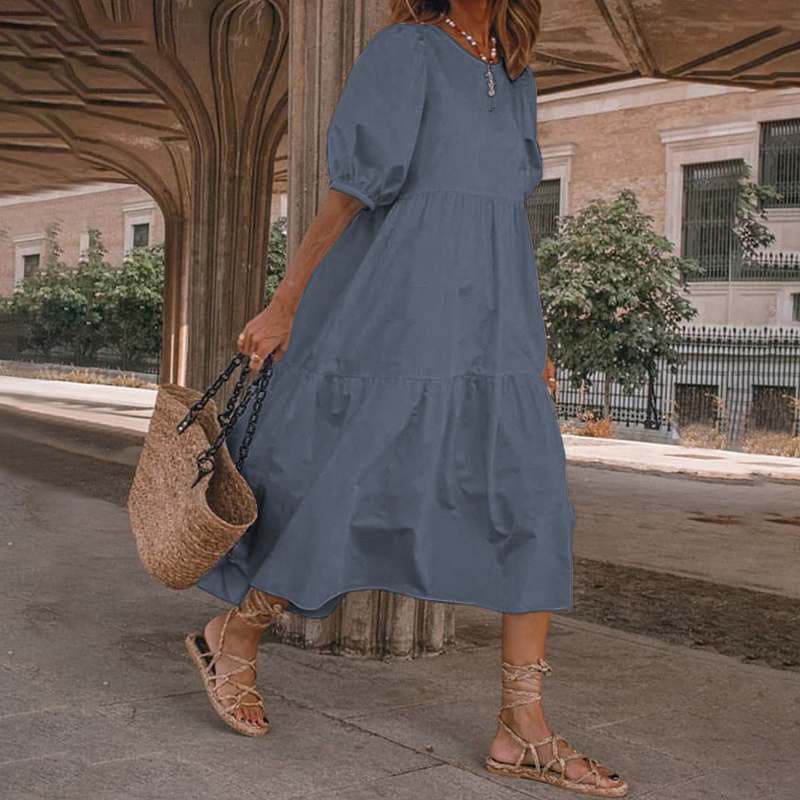 DressBetty - White women Sundresses Puff Sleeve female Dress