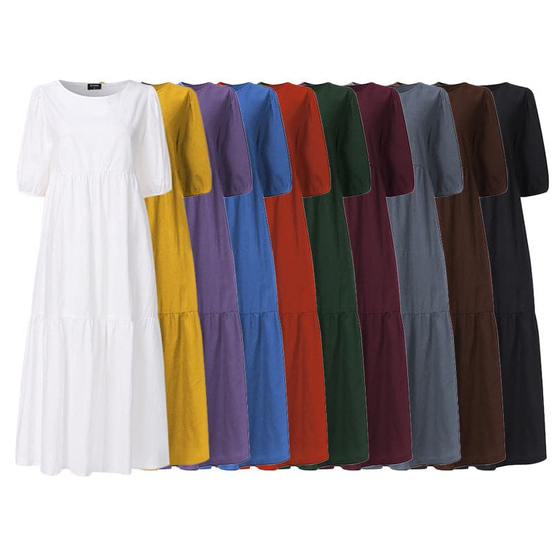 DressBetty - White women Sundresses Puff Sleeve female Dress