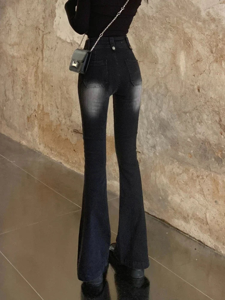 DressBetty - Chic Skinny Flare Winter Y2K High Waist Casual Jeans