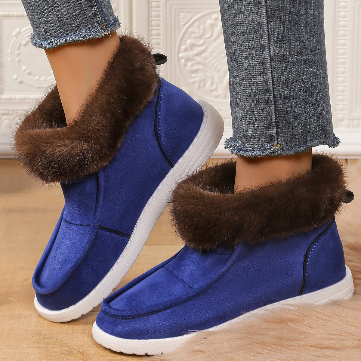 Women Boots Winter New Thickening Plush Warm Snow Boots Women Plus Size Comfortable Soft Cotton Shoes for Women Botas De Mujer