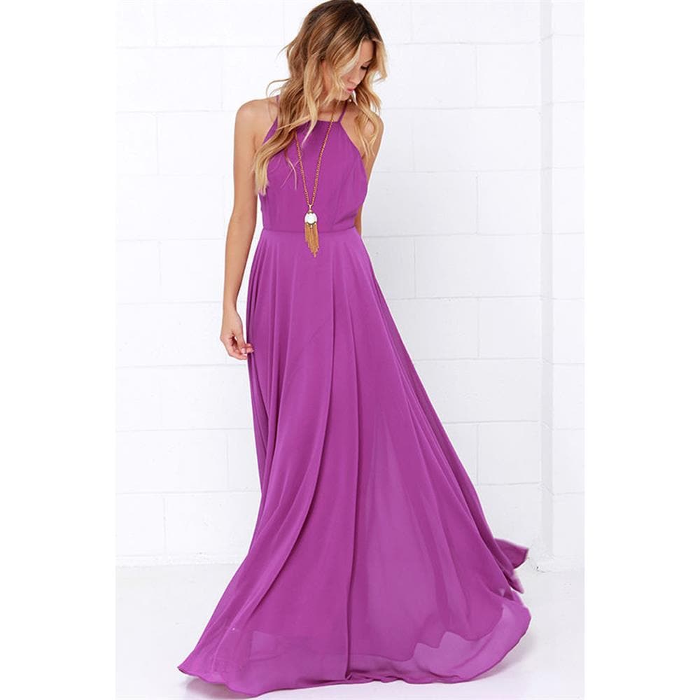 DressBetty - Women Plus Size Party Strap Fashion Bahemian Beach Chiffon Backless Dress