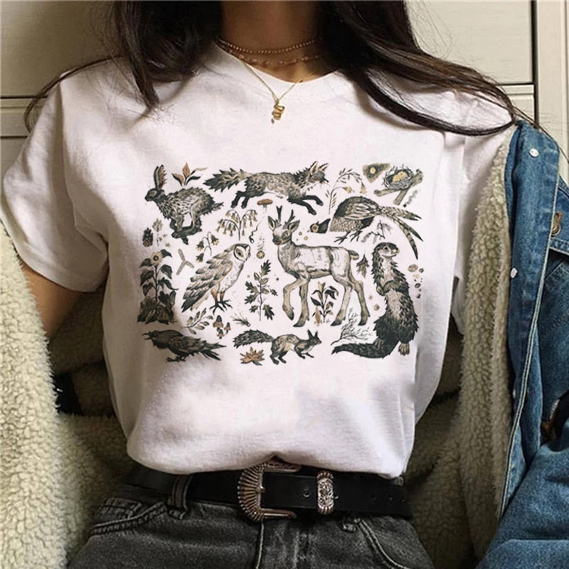 DressBetty - Women T-shirt Cartoon Witch Magic Kawaii Tshirt