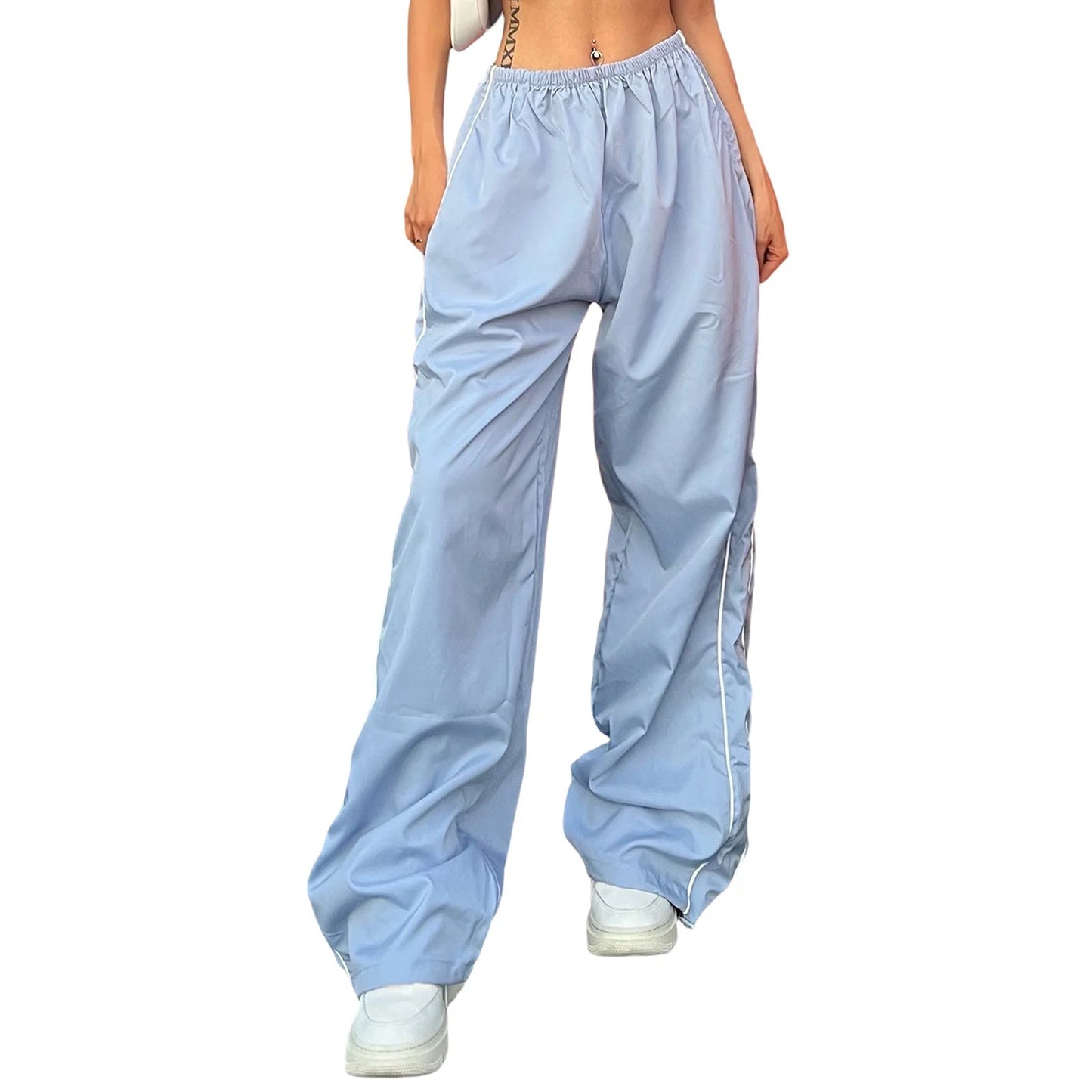 Loose Y2K Baggy Cargo Drawstring Elastic Low Waist Sweatpants