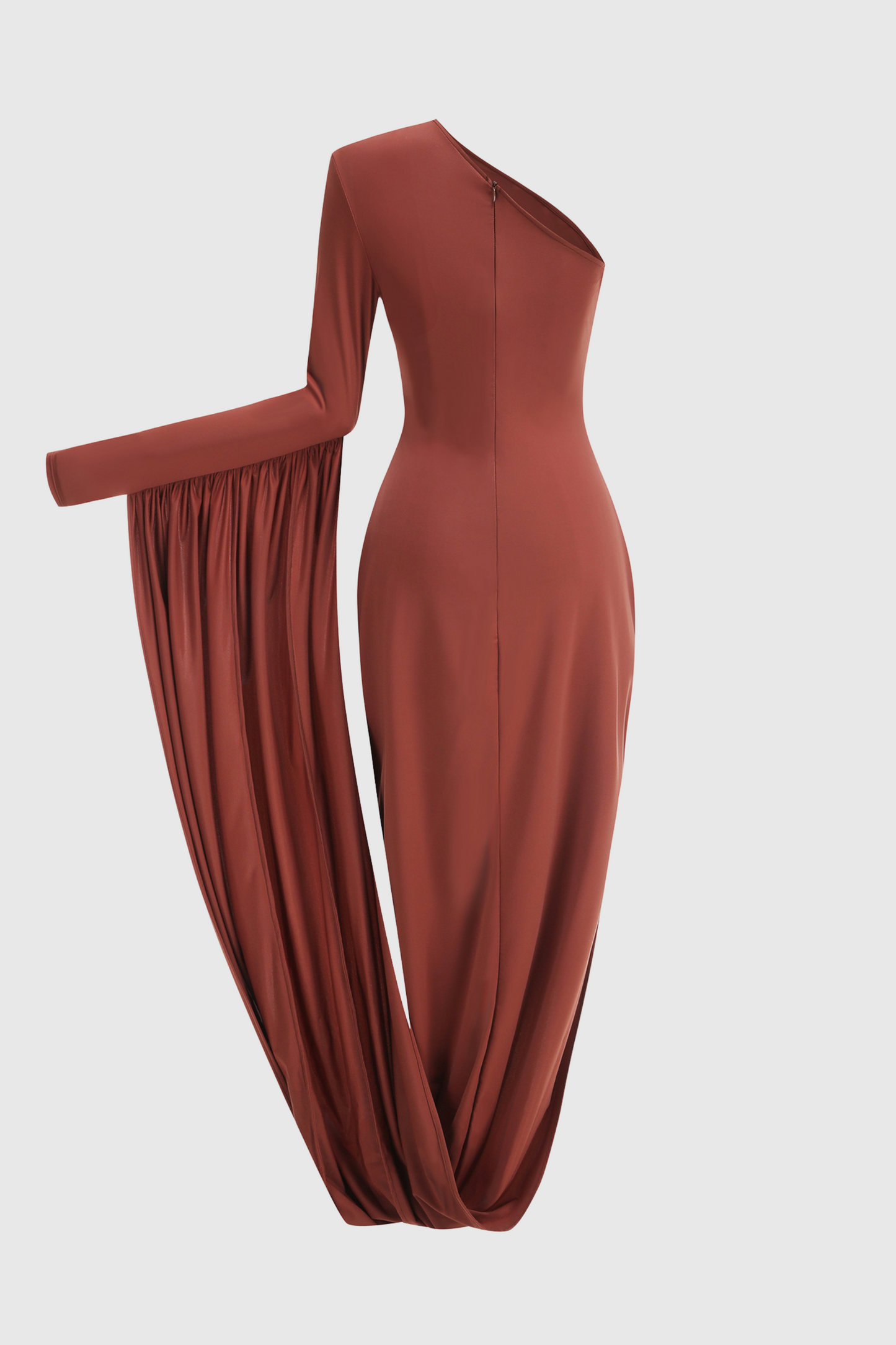 Yanira One Shoulder Draped Midi Dress