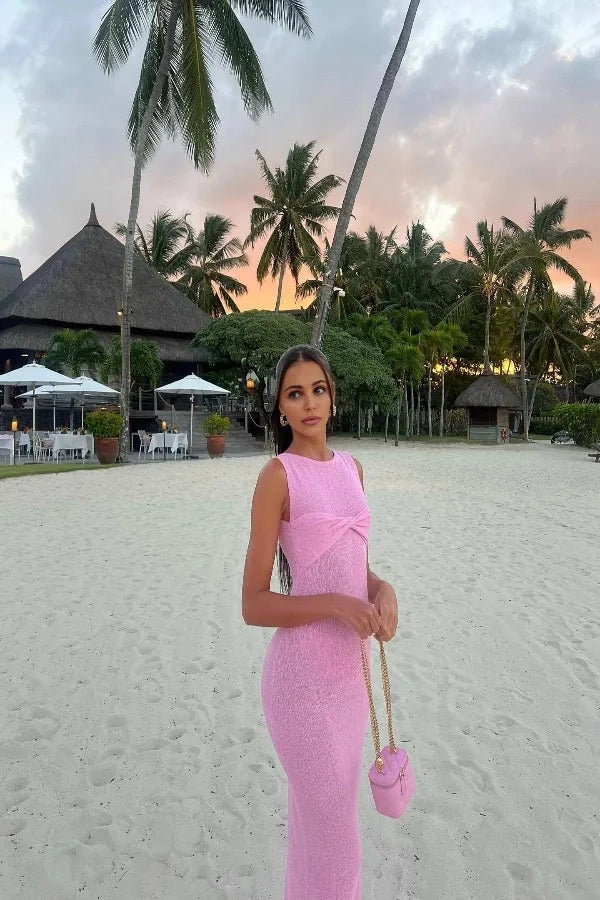 Mika Round Neck Knitted Maxi Dress