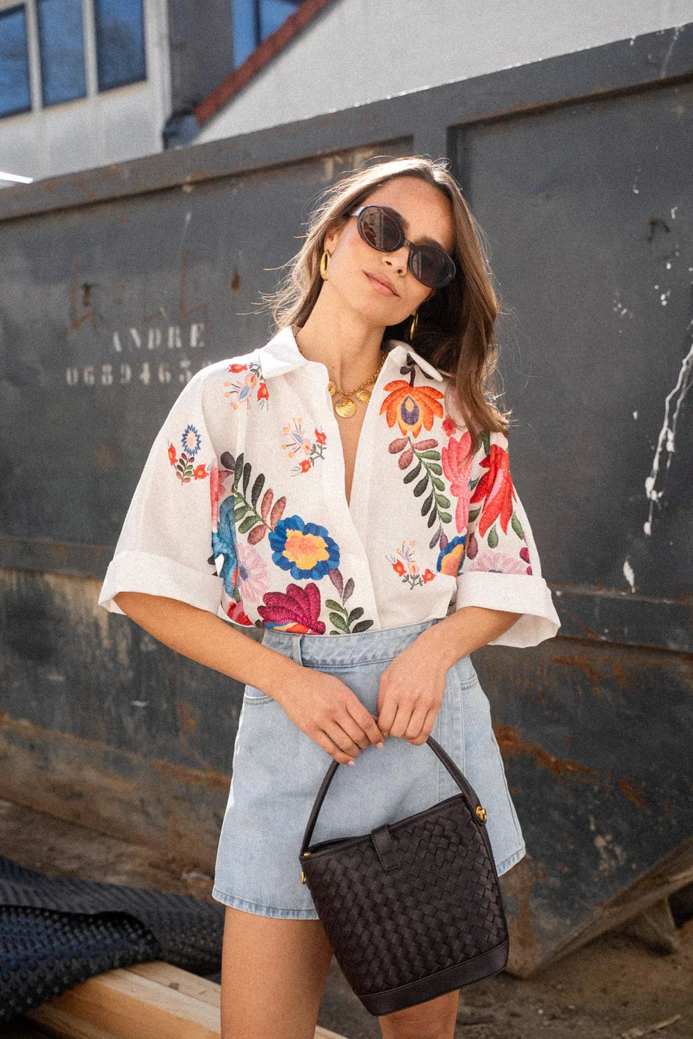 Carla Floral Print Short-Sleeved Shirt