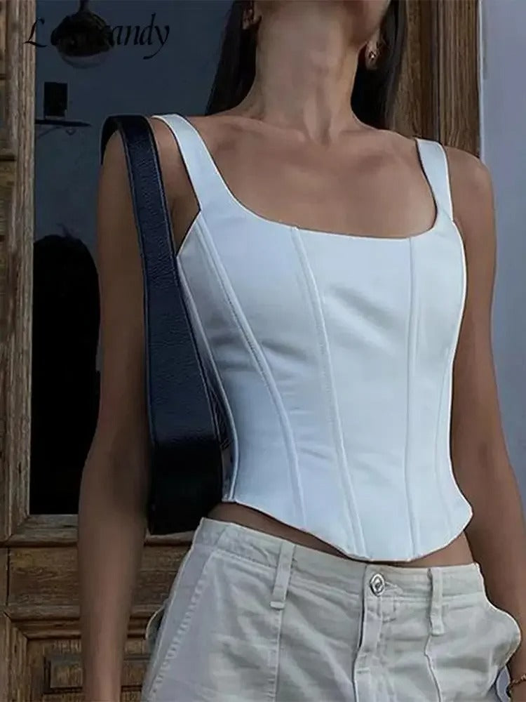 Cindy Satin Strapped Corset
