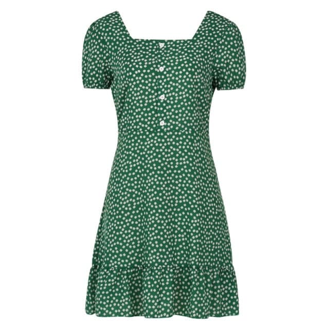 DressBetty - Women Dress Boho Floral Ruffle Short Mini Dress