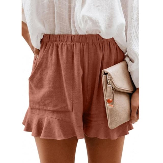 DressBetty - High Waist Loose Cotton Linen Shorts