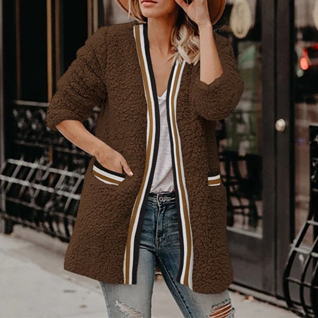 DressBetty - Women's Fashion Teddy Jacket Young Women Warm Spring Windbreaker Slim Jacket Western Casual Christmas Wild Personality hot sale