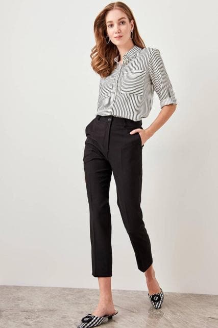 DressBetty - Pomegranate Flower Basic Casual Trouser Ankle Pencil Slim Fit Women's Pants Trouser Suits Woman Clothes