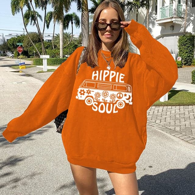 DressBetty - Women Hippie Soul Buses Print Sweatshirts