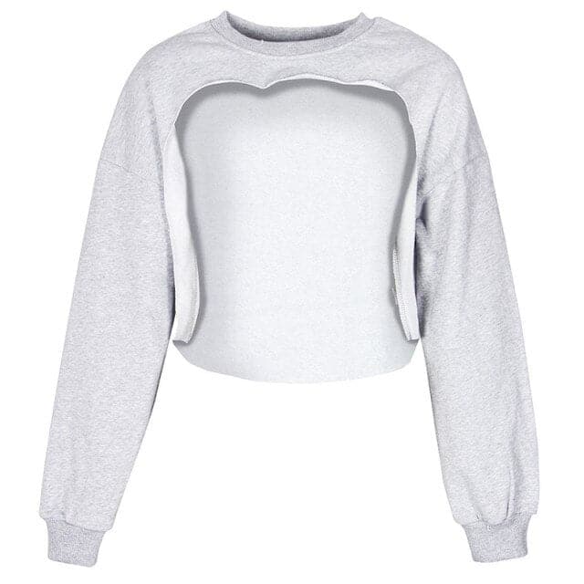 DressBetty - Irregular Cut Out Streetwear New O-neck Hoodies