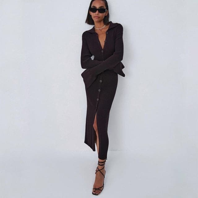 DressBetty - Knitted Sexy V Neck Dress Sweater