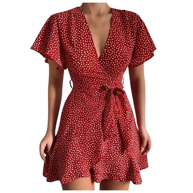 DressBetty - Butterfly Sleeve Vintage Short Mini Dress