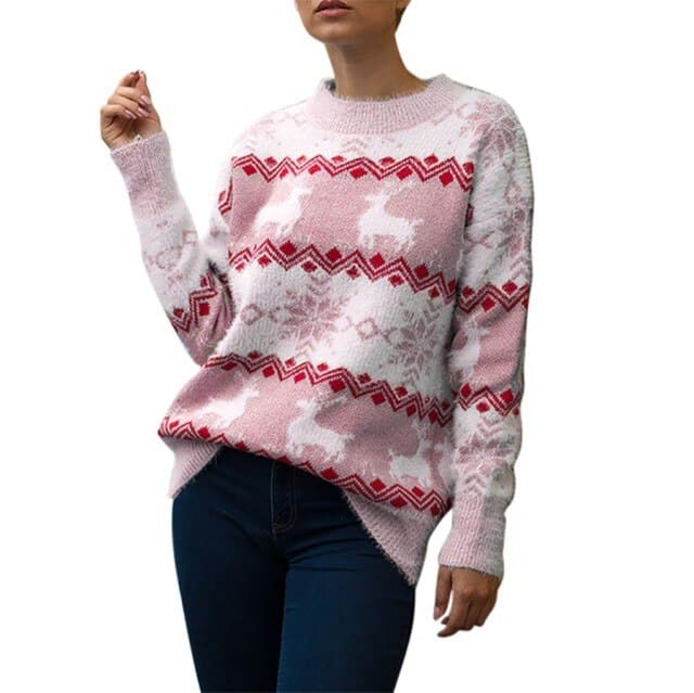 DressBetty - Women Christmas Sweater Harajuku Knitted Streetwear Cute Little Penguin Cartoon Pullover O-Neck Oversize Casual Ladies Sweaters