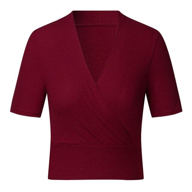 DressBetty - Womens Summer Sexy Casual Solid Deep V Neck Blouse Tops