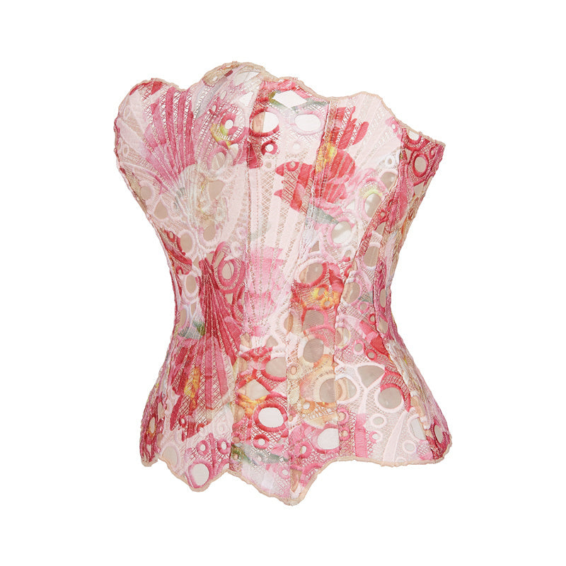 Macy | Lace Tie Corset Top