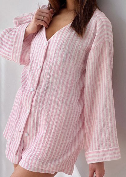 Serena - Striped Cotton Lounge Set
