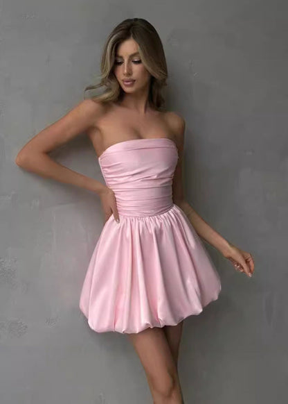 Celeste - Strapless Bubble Mini Dress