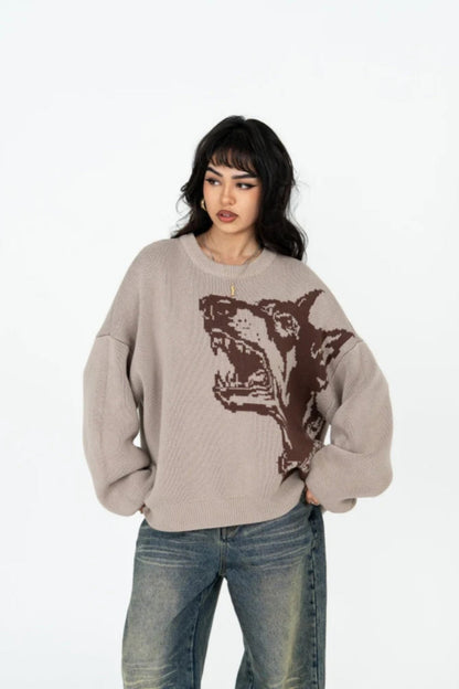 Doberman Graphic Knit Sweater