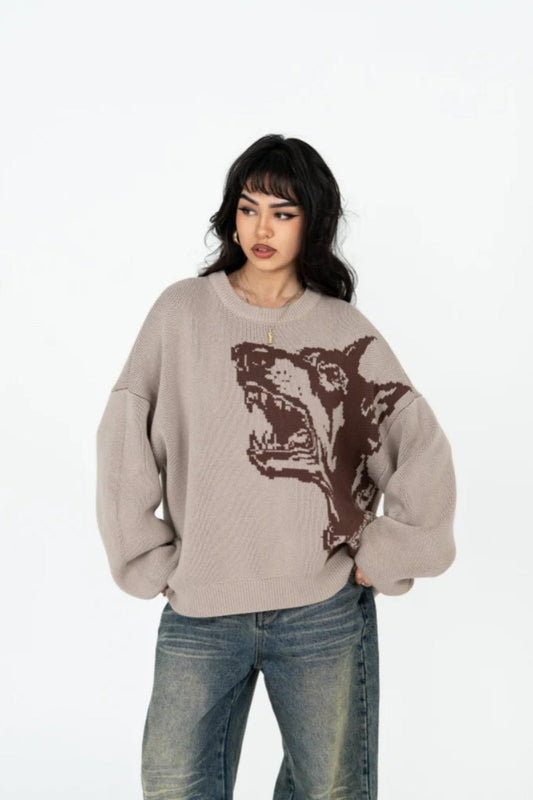 Doberman Graphic Knit Sweater
