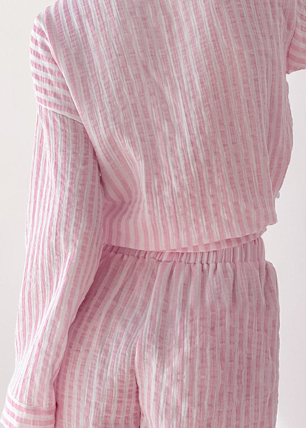 Serena - Striped Cotton Lounge Set