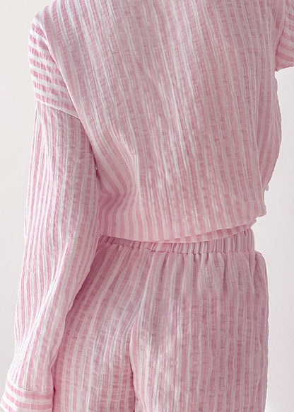 Serena - Striped Cotton Lounge Set