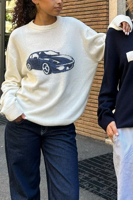 Car Girl Knit Sweater