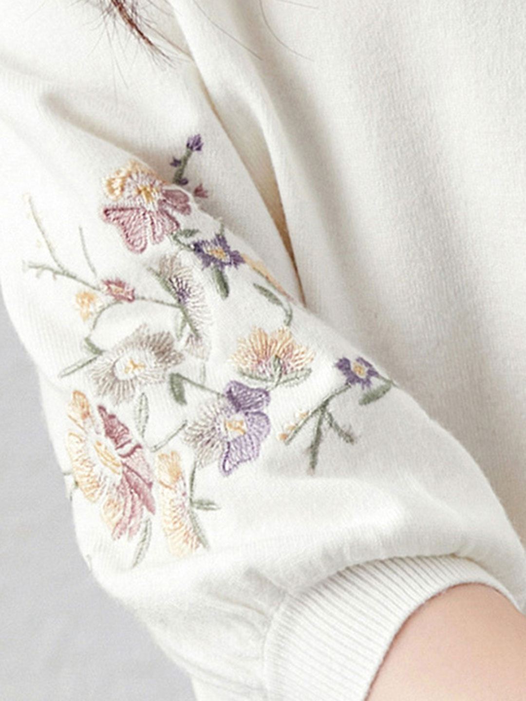 Camila Vacation Cutout Floral Knitted Pullover Top