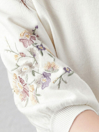 Camila Vacation Cutout Floral Knitted Pullover Top