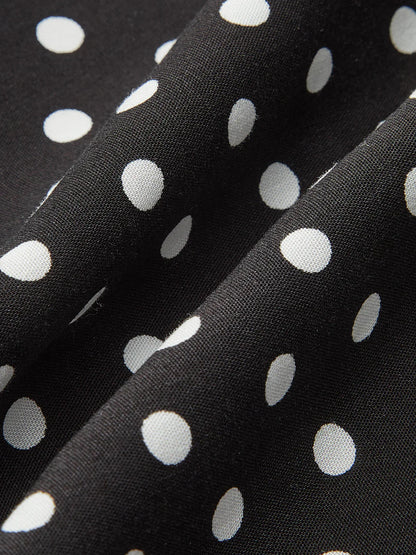 Polka Dot Lace-Trim Dress