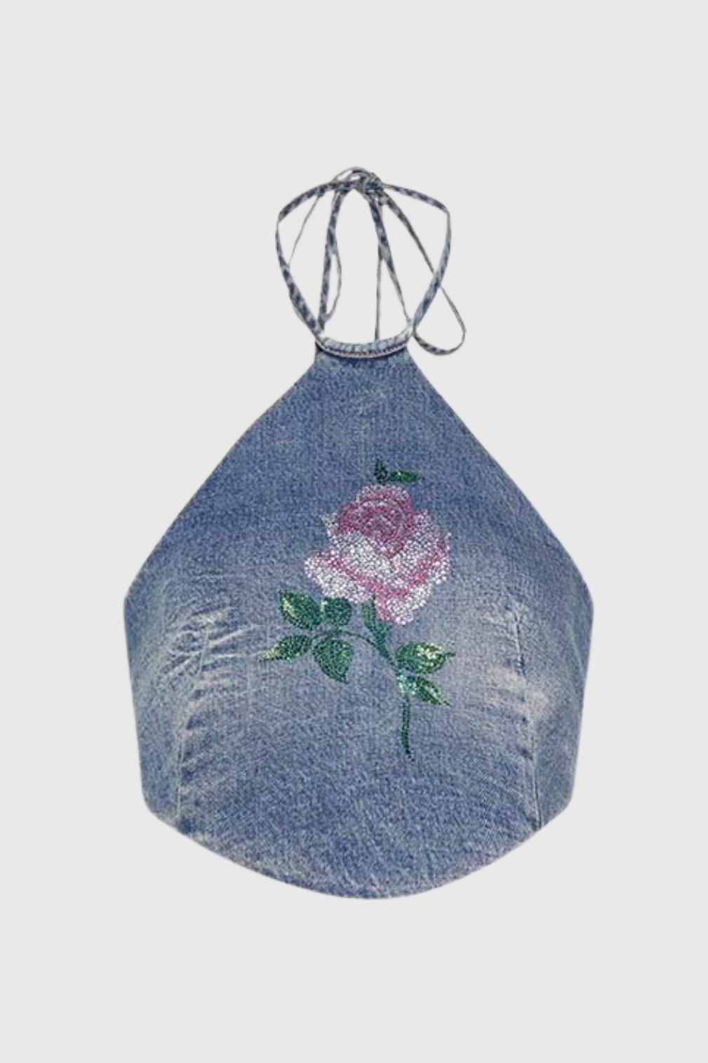 Kyra Halter Denim Top