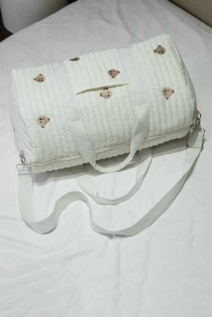 Summer New Bear Embroidery Boston Bag