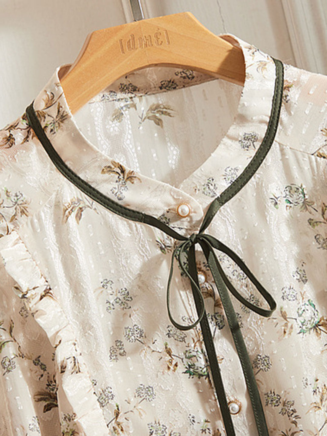 Chloe Vintage Bow Floral Chiffon Blouse