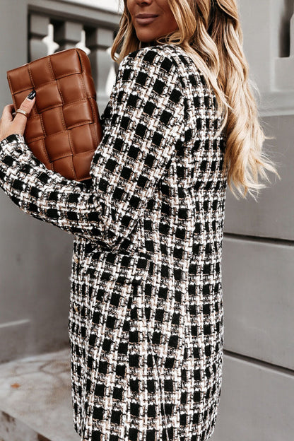 Fashion Street Plaid Turn-back Collar Outerwear(5 Colors)