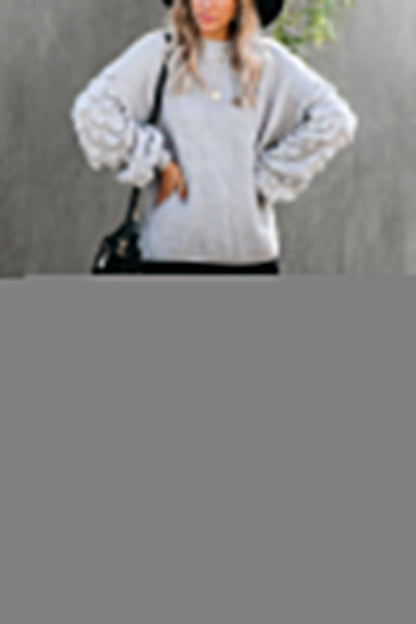 Fashion Street Solid Patchwork O Neck Sweaters(3 Colors)