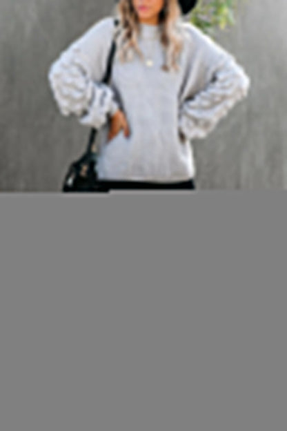 Fashion Street Solid Patchwork O Neck Sweaters(3 Colors)